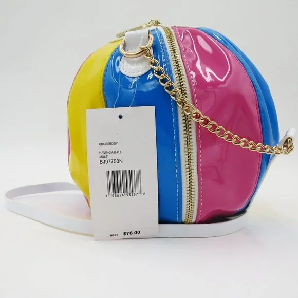 NWT Betsey Johnson Beach Ball Crossbody Glossy Vinyl Handbag - Picture 13 of 15